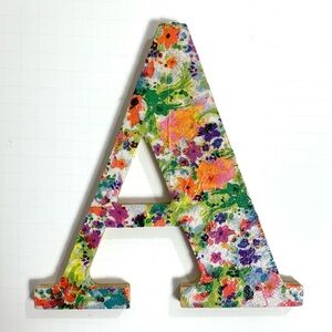 Decoupage Wooden Letter Initial A Floral Decor